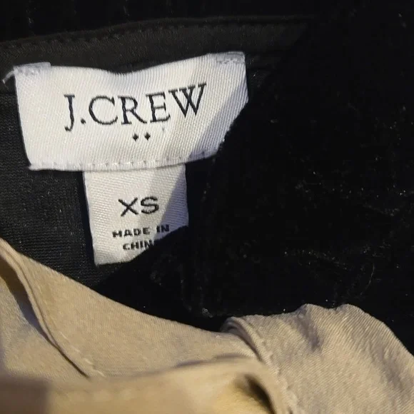 J. Crew Black Ruffle Mock Neck Velvety Tank Blouse With Accent Bow - Picture 2 of 9